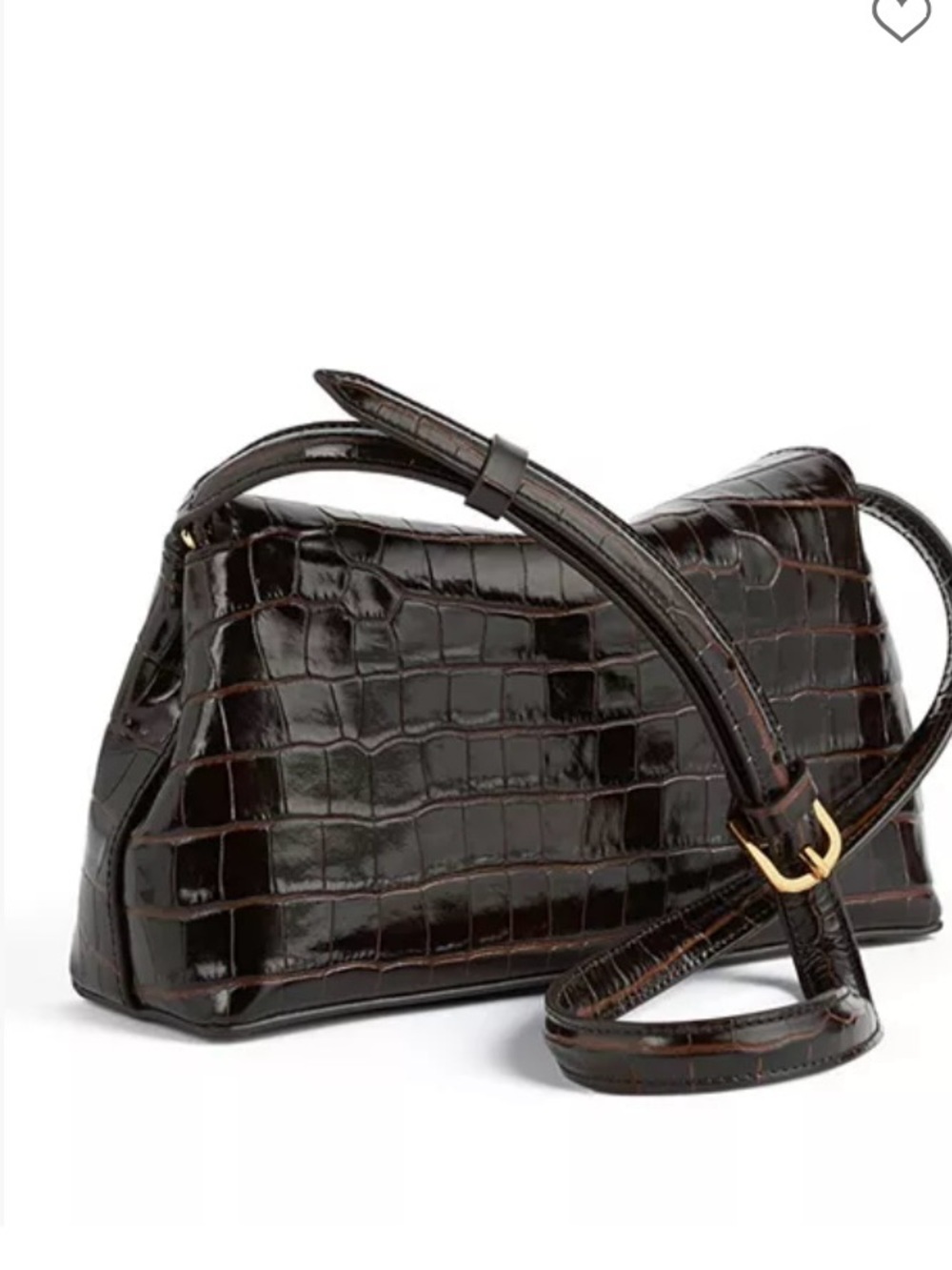 Toteme T-Lock Croc Embossed Leather Clutch-Shoulder bag - Picture 6 of 7